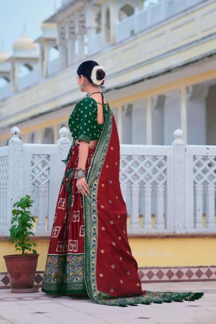 Mor Tussar Silk  wholesale lehenga shops in chandni chowk