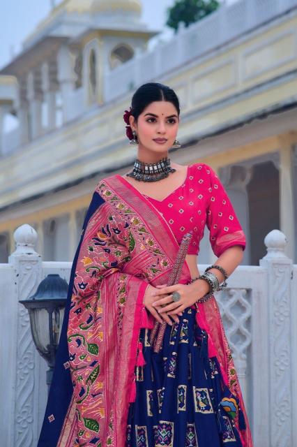 Mor Tussar Silk  wholesale lehenga shops in chandni chowk