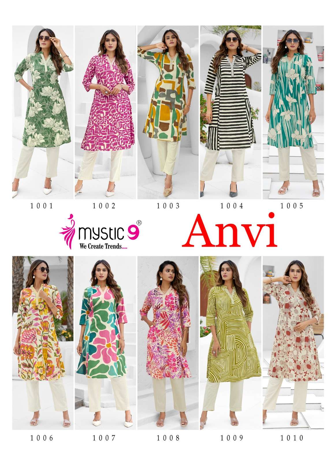 Mystic9 anvi vol 1 cotton flex print cord set wholesale market