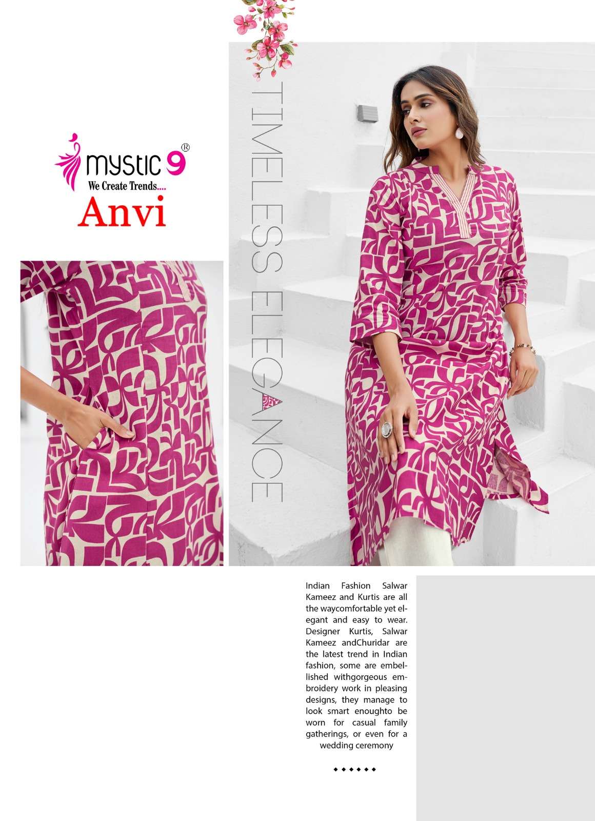 Mystic9 anvi vol 1 cotton flex print cord set wholesale market