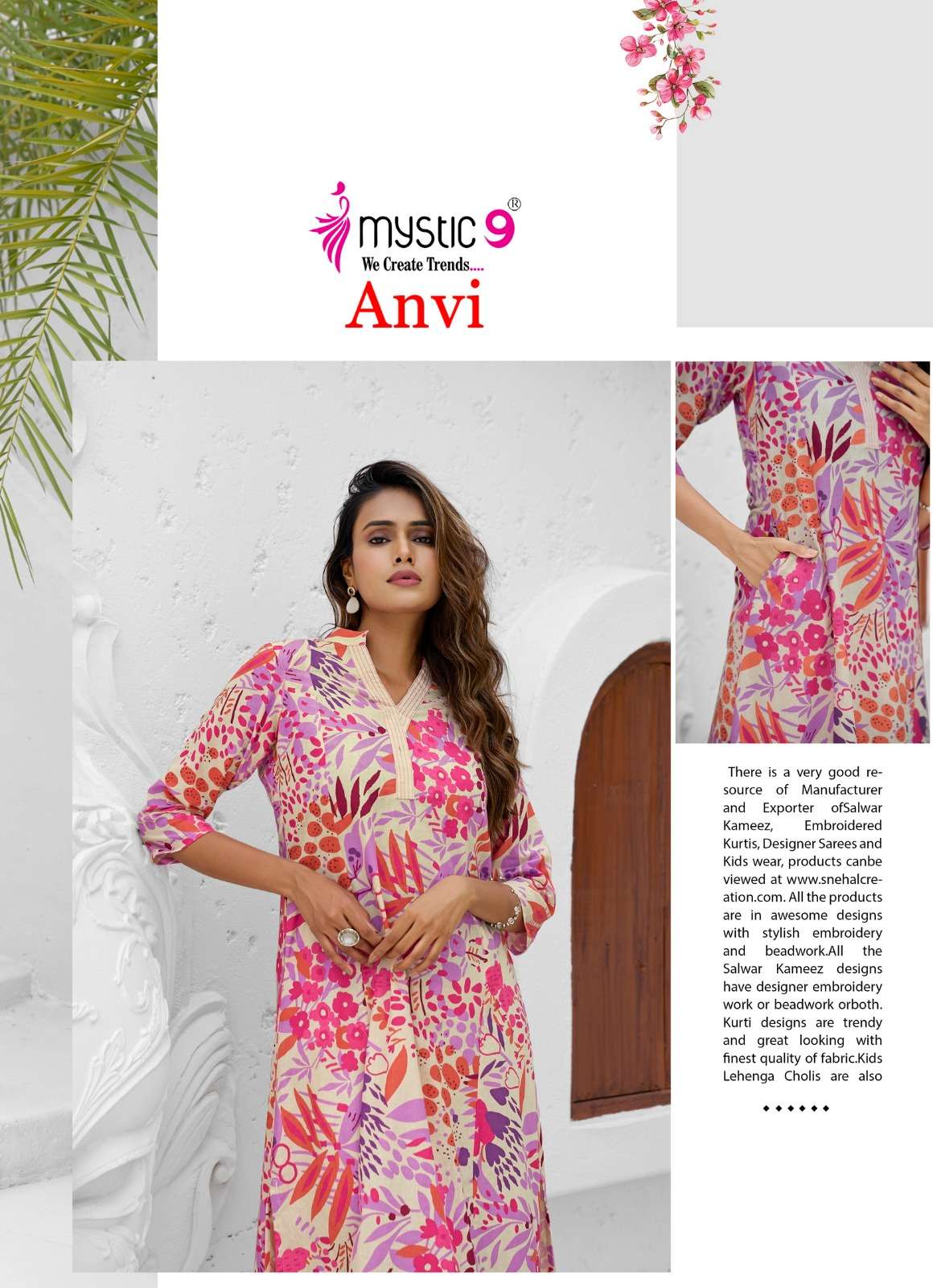 Mystic9 anvi vol 1 cotton flex print cord set wholesale market