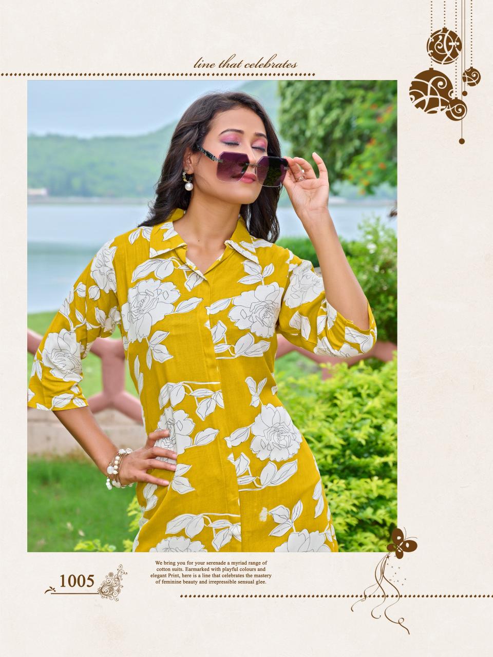 Paavi shivu vol 2 reyon print cord set for women wholesale