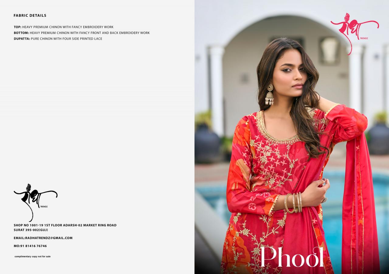 Radha trendz phool premium chinon wholesale catalogue salwar kameez