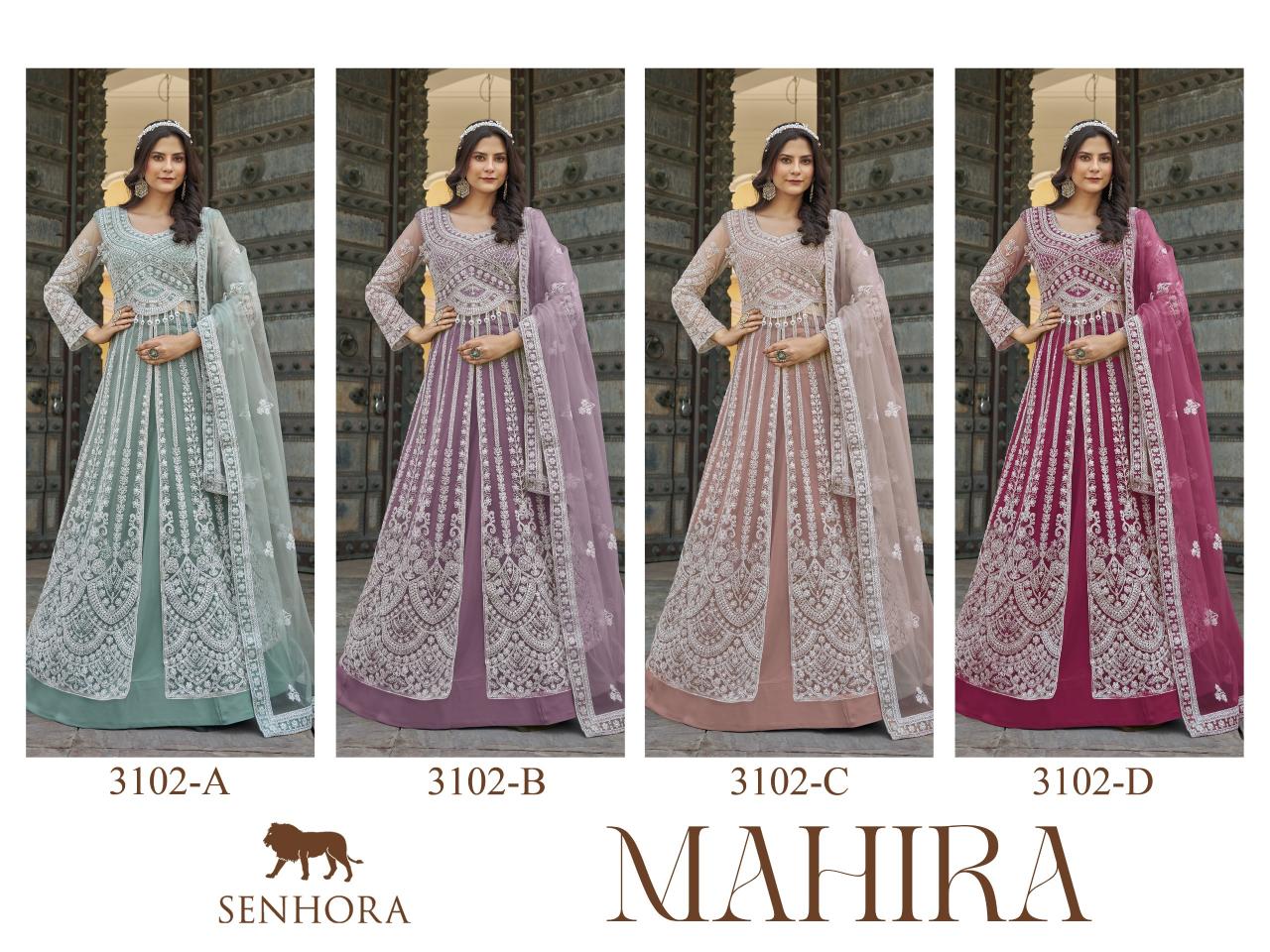 Senhora mahira pure butterfly net gown type indian dress material in usa