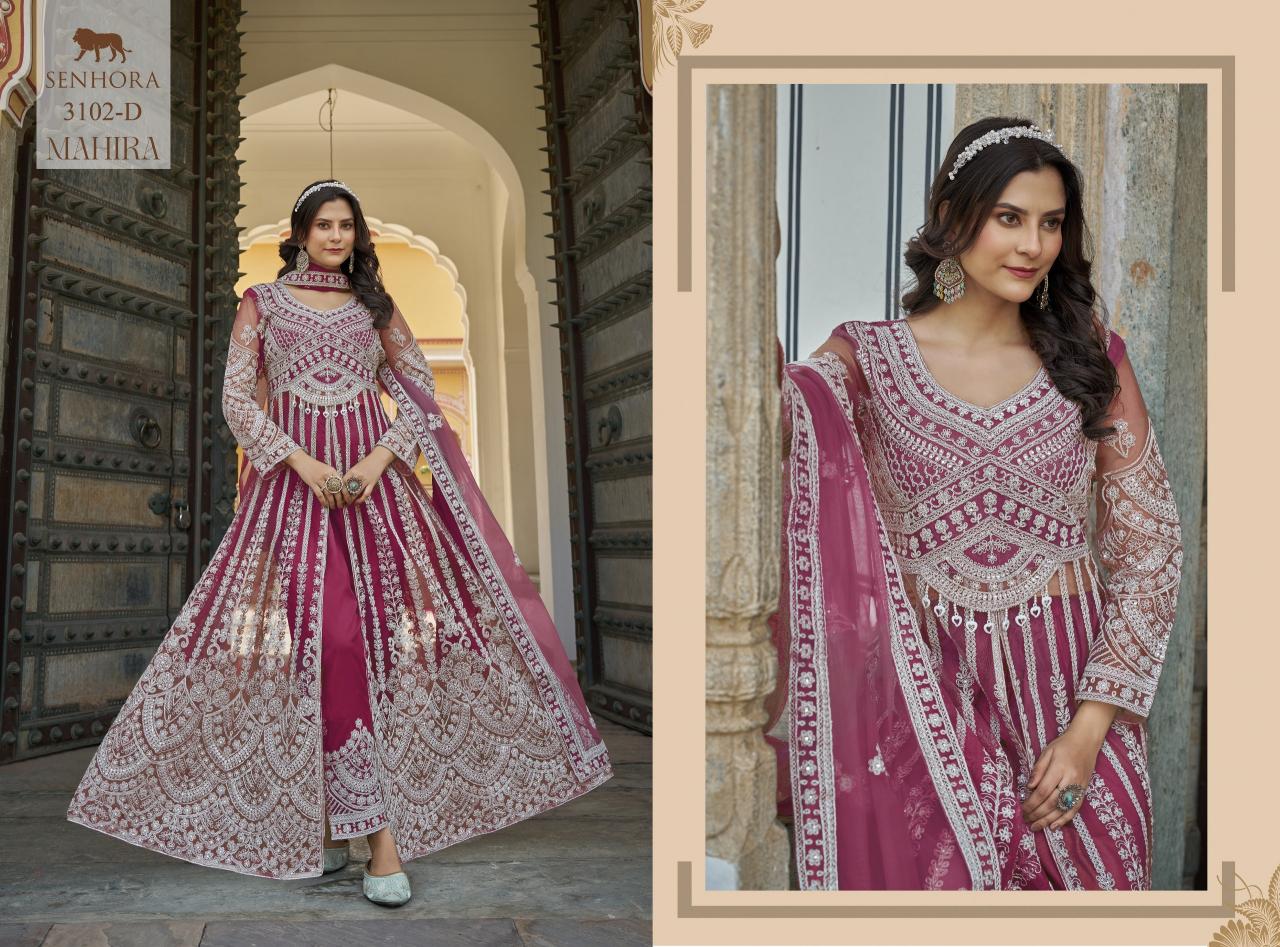 Senhora mahira pure butterfly net gown type indian dress material in usa