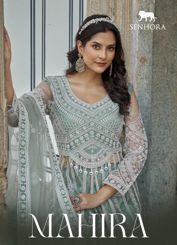 Senhora mahira pure butterfly net gown type indian dress material in usa