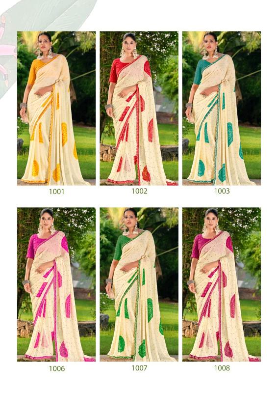 Shorya devna chiffon bandhani printed surat saree market online