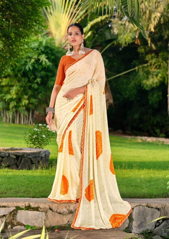 Shorya devna chiffon bandhani printed surat saree market online