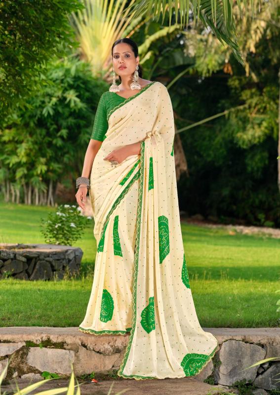Shorya devna chiffon bandhani printed surat saree market online