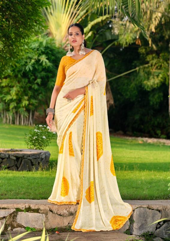 Shorya devna chiffon bandhani printed surat saree market online