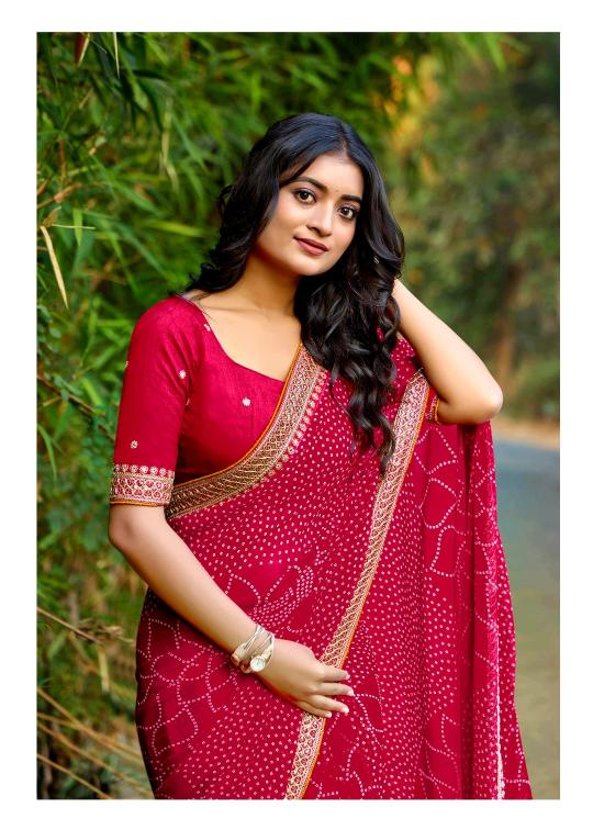 Shorya mono georgette with lace work 100 rs sarees wholesale online shopping