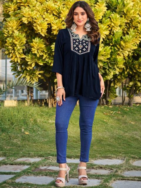Shorya rayon office wear short top cheapest wholesale saree market in india