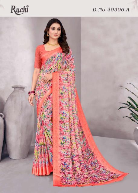 Shorya ruchi cherry vol.48 chiffon surat sarees wholesale market online shopping