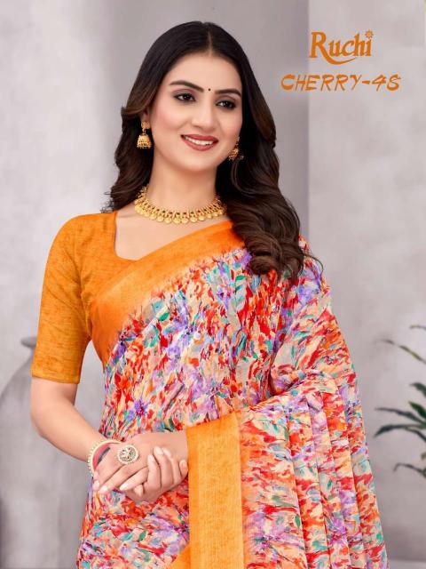 Shorya ruchi cherry vol.48 chiffon surat sarees wholesale market online shopping