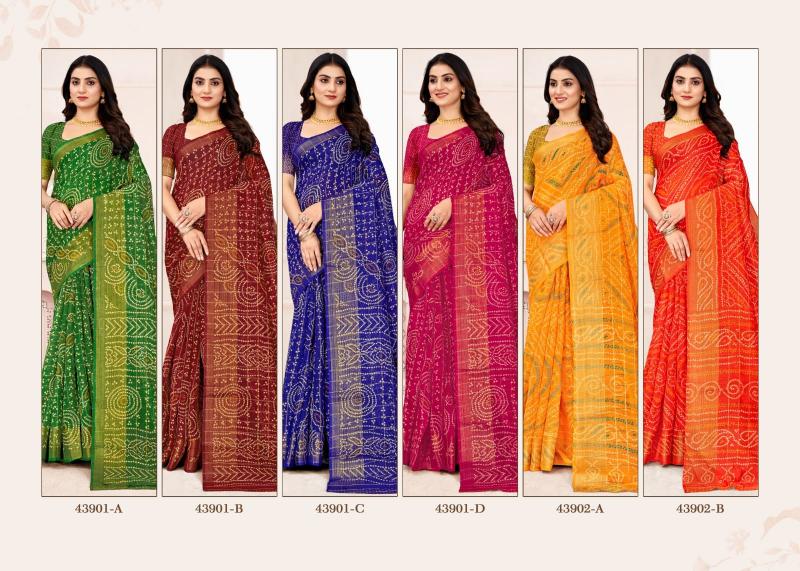 Shorya ruchi linen silk golden checks surat market saree