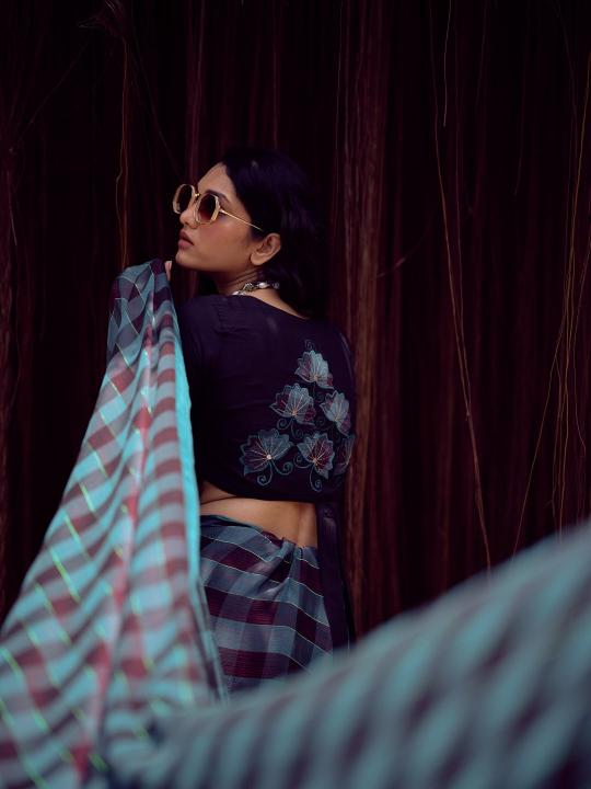 Shorya unique back work blouse surat sarees wholesale online shopping