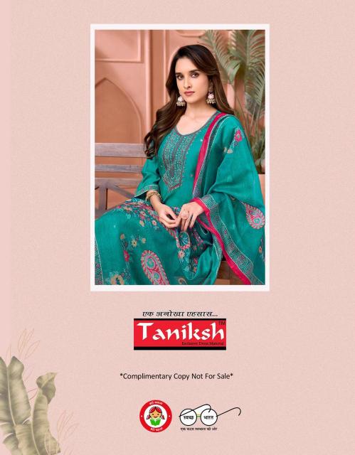 Taniksh sushi vol 1 roman embroidery work 3 pcs surat kurti market