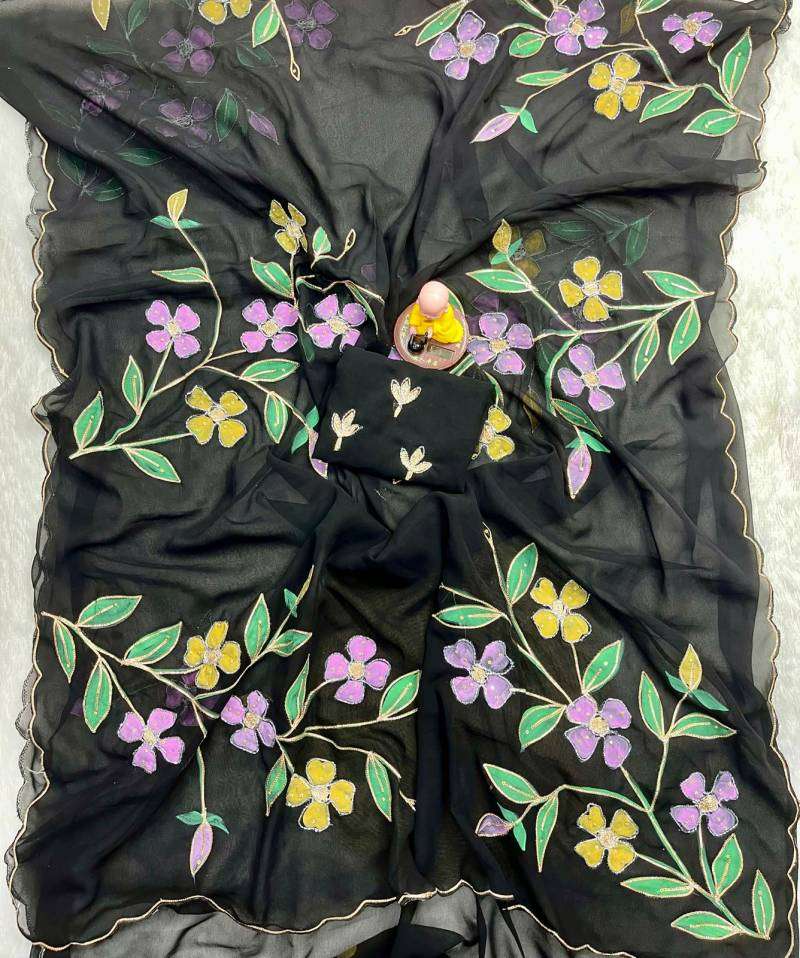 Vt 753 T Georgette Flower Printed Surat saree wholesale price list