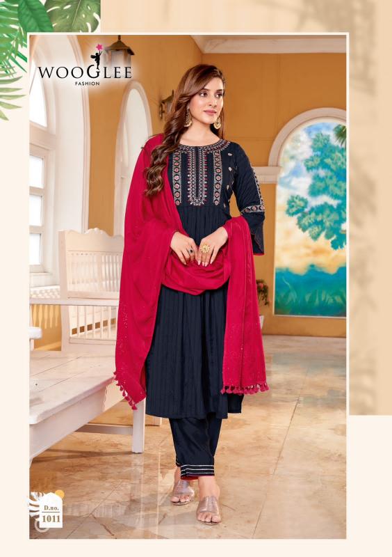 Wooglee coral vol 2 rayon weaving 3 pcs biba kurtis online shopping india