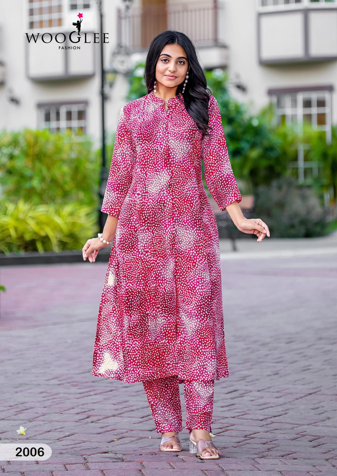 Wooglee sankalp rayon print cotton cord set for women wholesale