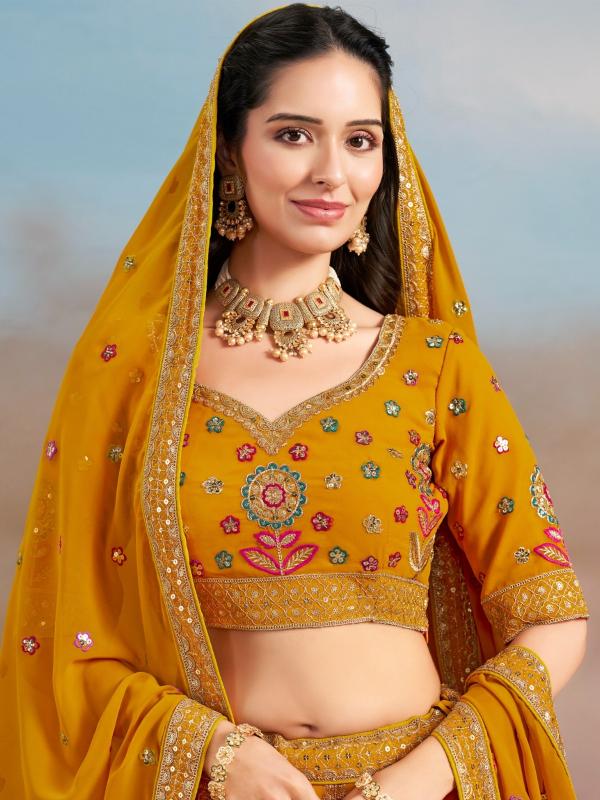 Zeel Clothing Georgette Yellow wholesale lehenga market in patna