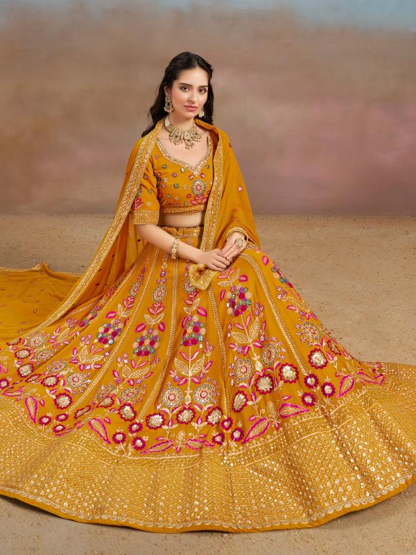 Zeel Clothing Georgette Yellow wholesale lehenga market in patna