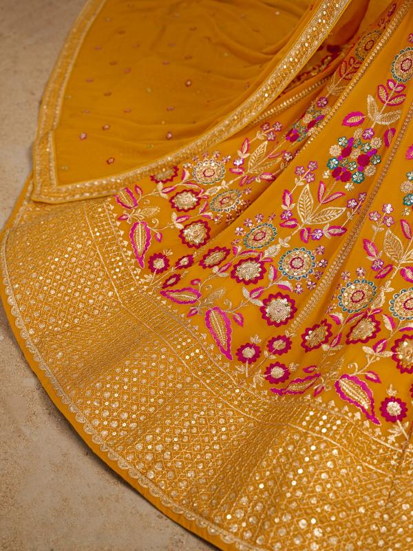Zeel Clothing Georgette Yellow wholesale lehenga market in patna