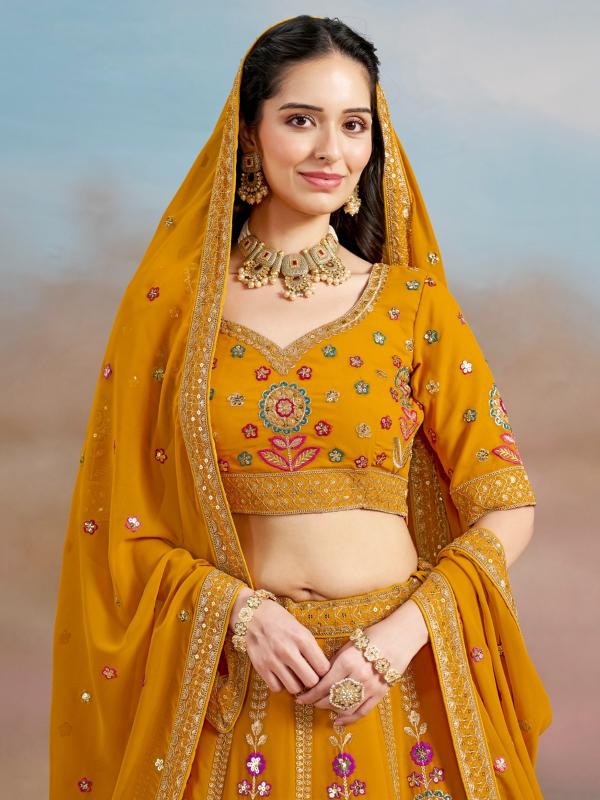 Zeel Clothing Georgette Yellow wholesale lehenga market in patna