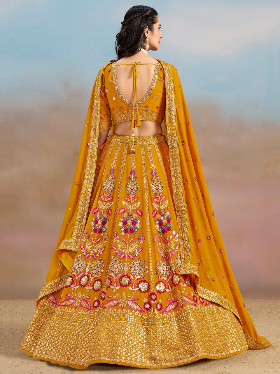 Zeel Clothing Georgette Yellow wholesale lehenga market in patna
