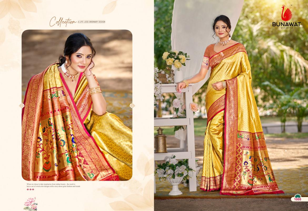 BUNAWAT - Devyani Silk Vol 03  Multi Color Kanjivaram Silk Woven Work Traditional Saree