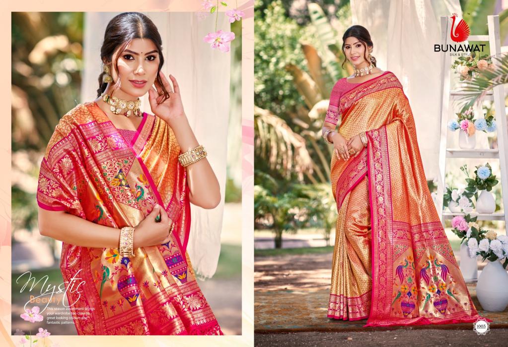 BUNAWAT - Devyani SIlk vol 04 Multi Color Kanjivaram Silk Woven Work Traditional Saree