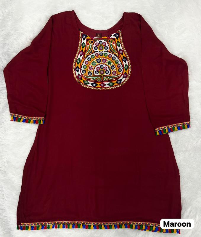 Inli Ai Navratri 2.0 rayon short top branded kurtis wholesale in surat