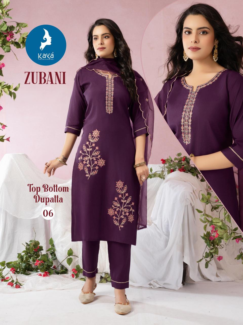 Kaya zubani roman silk 3 pcs kurti for women wholesale market