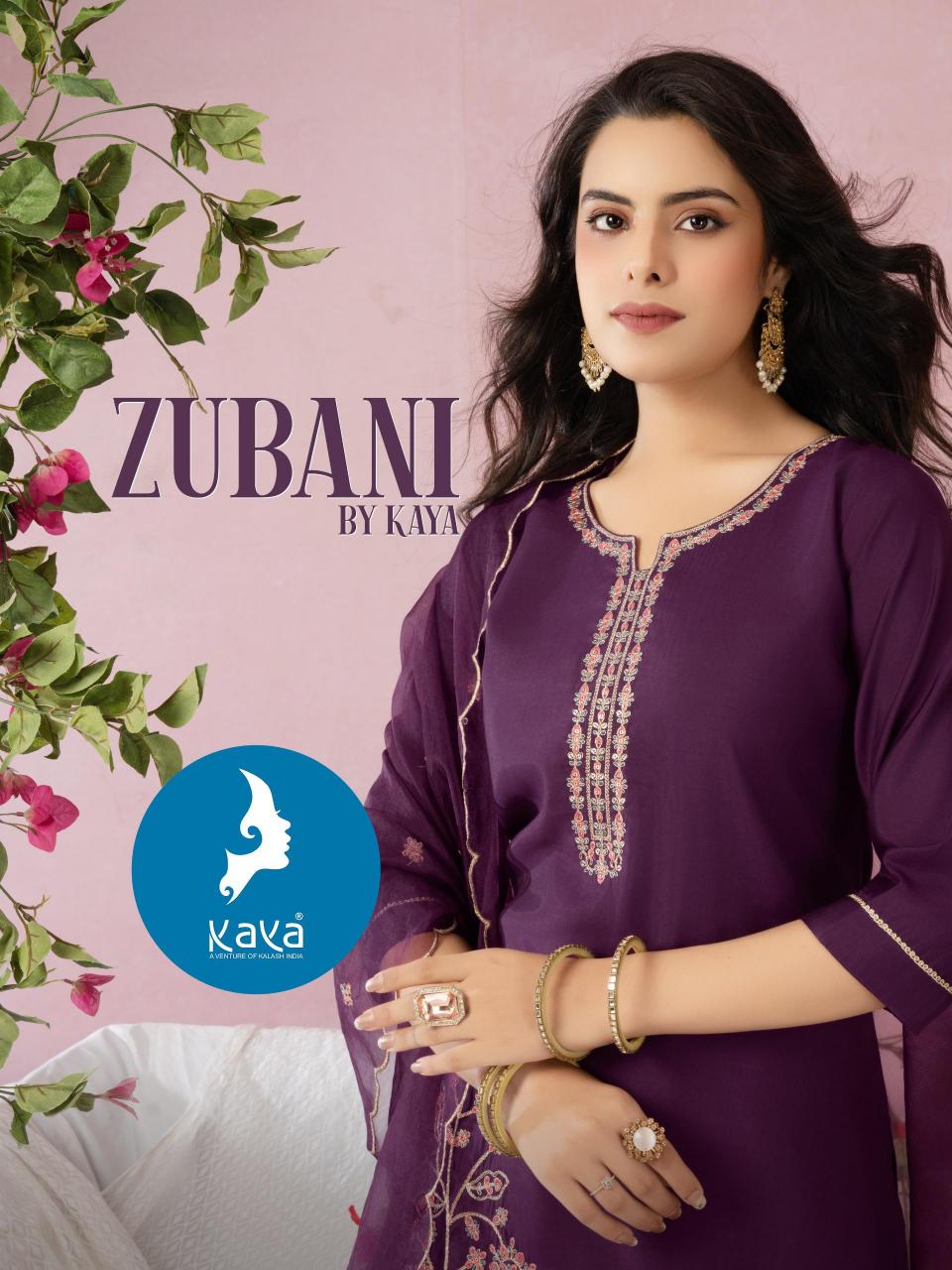 Kaya zubani roman silk 3 pcs kurti for women wholesale market
