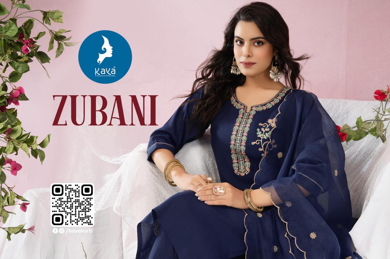 Kaya zubani roman silk 3 pcs kurti for women wholesale market