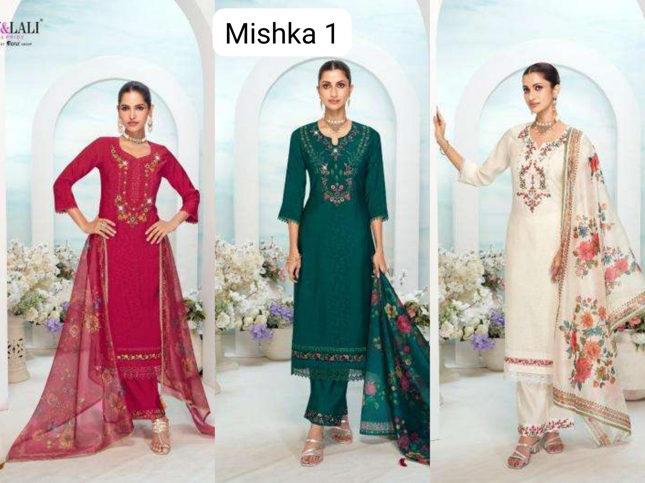 Lily & lali mishka 1 viscouse silk 3 pcs kurti bombay market surat online shopping 