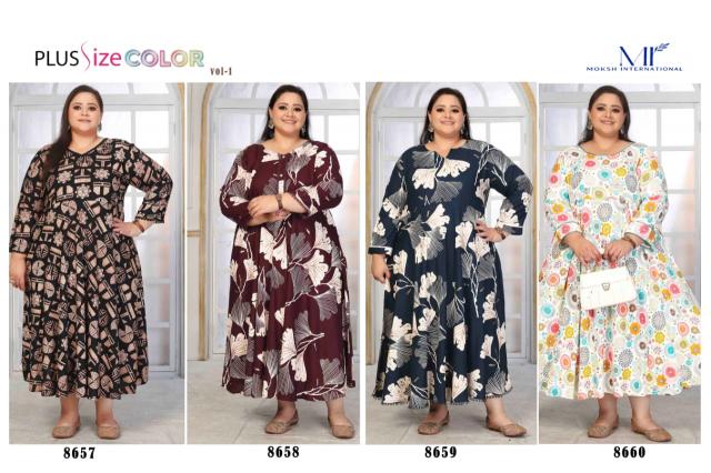 Moksh International plus size color vol 1 kurti wholesale surat online 