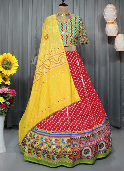 Multi Color Butter Silk Digital Print Work Festival Wear 806 Online lehenga choli wholesale