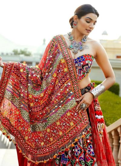 Multi Color Butter Silk Digital Print Work Festival Wear 852 Printed lehenga choli wholesale