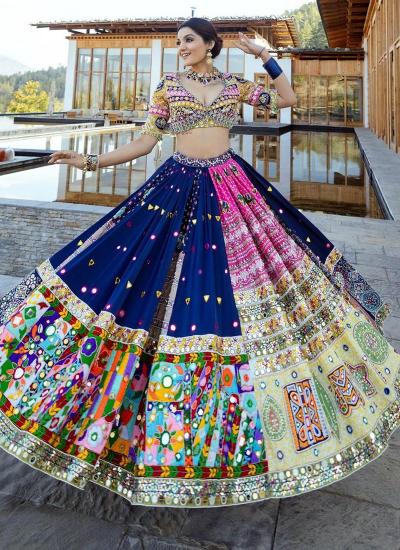Multi Color Butter Silk Digital Print Work Navratri Wear 188 Traditional Lehengha choli exporters from India
