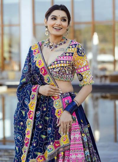 Multi Color Butter Silk Digital Print Work Navratri Wear 188 Traditional Lehengha choli exporters from India