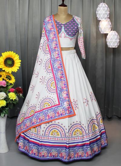 Multi Color Butter Silk Digital Print Work Navratri Wear 868 Designer lehengha cholis in Surat