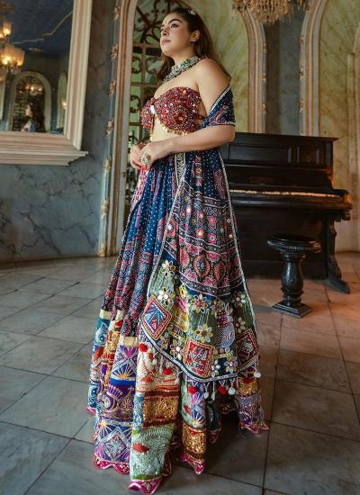Multi Color Muslin Cotton Digital Print Work Festival Wear Wholesale bridal lehenga choli