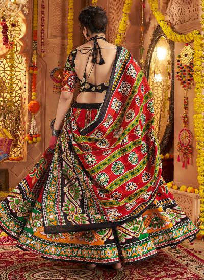 Multi Color Organic Cotton Printed Work Navratri Wear 798 Traditional lehenga choli manufacturers