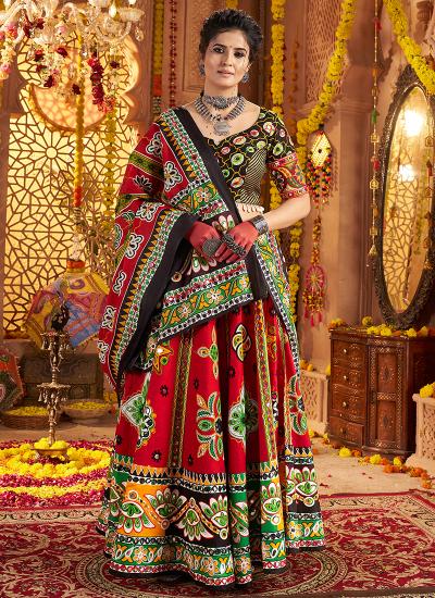 Multi Color Organic Cotton Printed Work Navratri Wear 798 Traditional lehenga choli manufacturers