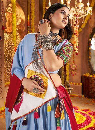 Multi Color Viscose Cotton Embroidery Work Navratri Traditional lehengha choli exporters in Surat
