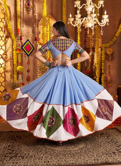 Multi Color Viscose Cotton Embroidery Work Navratri Traditional lehengha choli exporters in Surat