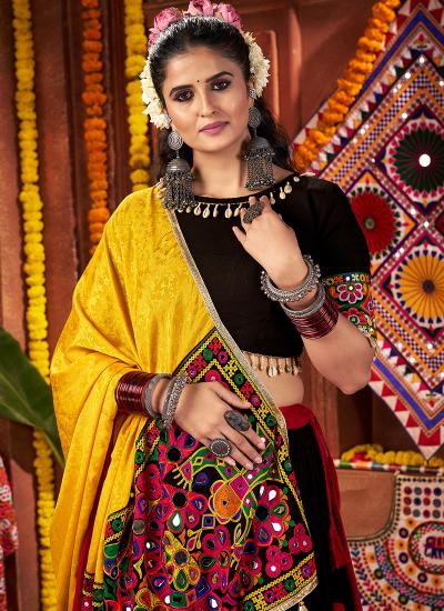 Multi Color Viscose Cotton Mirror Work Navratri Wear 355 Indian lehengha choli wholesalers