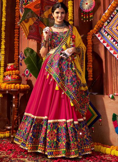 Multi Color Viscose Cotton Thread Embroidery Work 709 Latest lehenga choli designs wholesale
