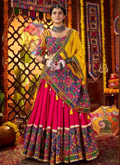 Multi Color Viscose Cotton Thread Embroidery Work 709 Latest lehenga choli designs wholesale